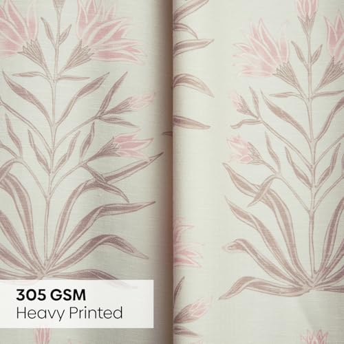 Image of haus & kinder Digital Printed Cotton Window Curtain 5 Feet Long Pack of 1 Window Curtain, 5 Feet Curtain for Window (Petal Drift, Light Pink 130x152 CM)