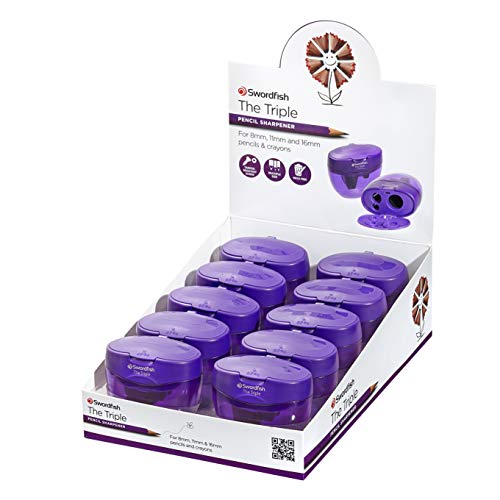 Swordfish 'The Triple' 3 Hole Canister Pencil Sharpener (Pack of 10) Ref: 40228