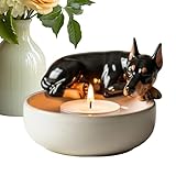 Teelicht Halter,Niedlicher Hunde Kerzenständer Deko Für Tisch Zuhause | Rustikale Becher Romantische Tischdekoration Für Wohnzimmer Esszimmer Küche Hochzeit Weihnachten Landhausstil