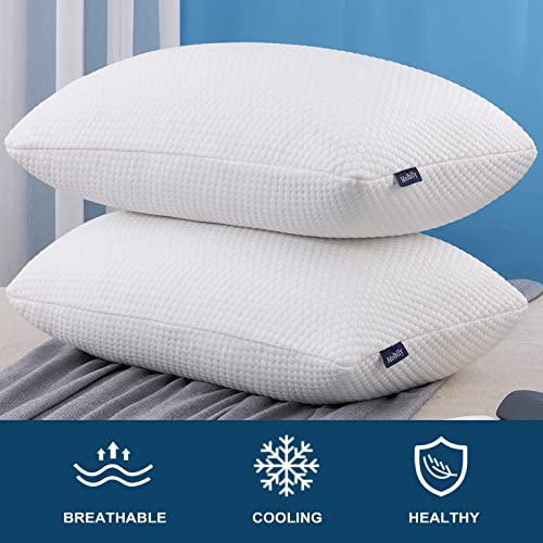 Molblly Standard Pillows Shredded Memory Foam Cooling Bed Pillows Set Of 2 Pack Standard Size Pillows 20 X 26 In,Adjustable Loft Washable The Pillow For Side Back Stomach Sleeper Pillows For Sleeping #TOP3