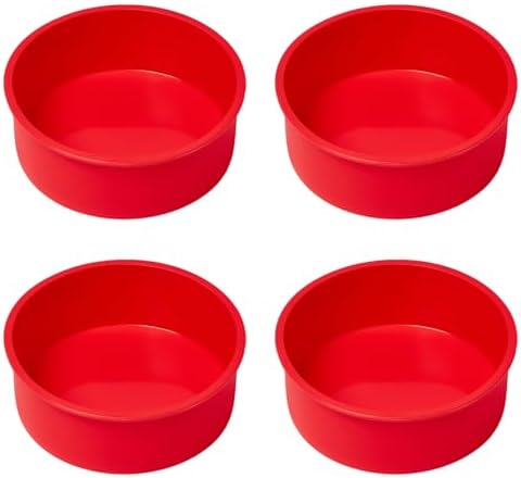 saphe Silicone 6 Inch Cake Pans - Round Baking Molds, Set of 4 Cake Molds for Layer Cake, Cheesecake, Rainbow Cake - Thumbnail 4