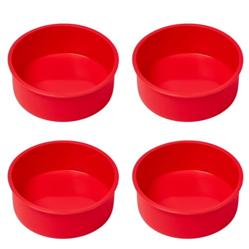 saphe Silicone 6 Inch Cake Pans - Round Baking Molds, Set of 4 Cake Molds for Layer Cake...