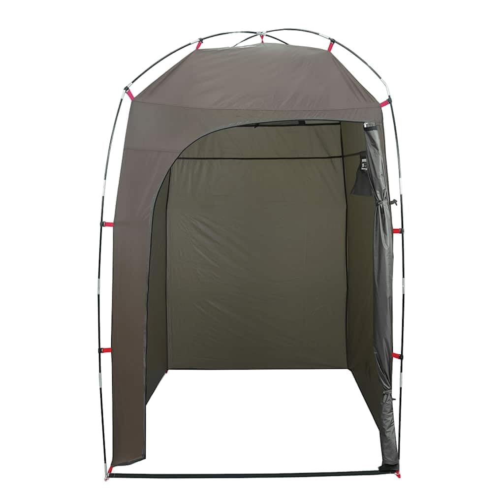 Tente de Douche de Camping Cabine de Change Portative et Vestiaire Mobile pour Extérieur Tente de Toilette en Polyester Marron 140 x 140 x 213 cm avec Sac de Transport
