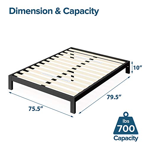 Zinus Arnav Metal Platform Bed Frame / Wood Slat Support / No Box Spring Needed / Easy Assembly, Black, King #TOP2