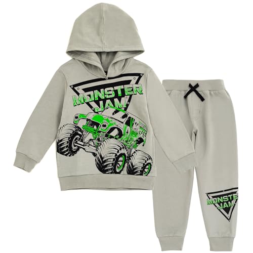 Image of Monster Jam Boys' Graphic Fleece Hoodie and Jogger Set Toddler to Big Kid