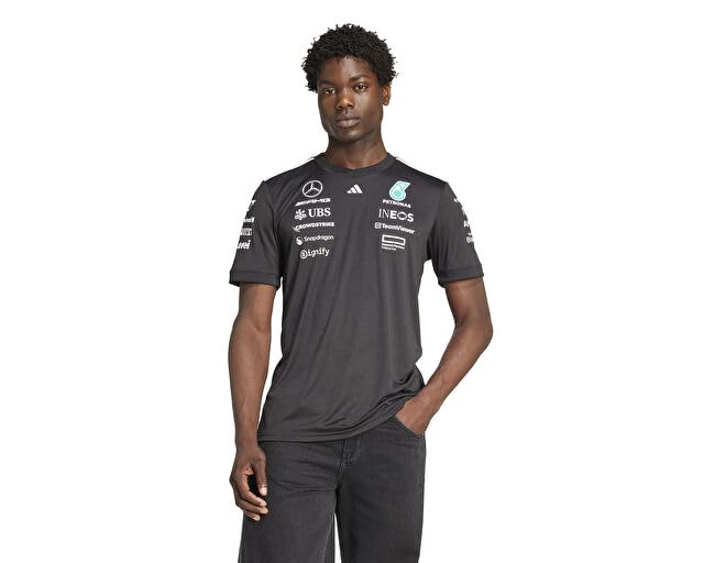 Image of adidas Mercedes - Amg Petronas Formula One Team Driver Jersey Black Men (Short Sleeve) Men's (Pack of 1)