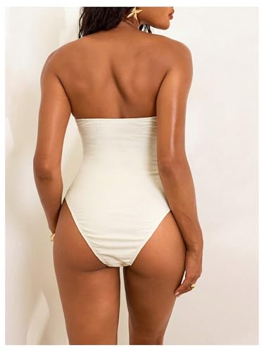 SOLY HUX Women's One Piece Swimsuit Hollow Out Strapless High Cut Monokini Swimwear Vacation Bathing Suits3