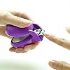 HARAC Special Needs Nail Clippers for Arthritic Hands, Senior and Kids, Adapted Nail Clipper for Fingernail and Thick Toenail, Made in Japan (Purple)