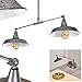 Produktbild HOFSTEIN Pendelleuchte Chicopee, 2-flammige Hängelampe aus Metall in Silber/Weiß, Industrial Design, Höhe der Leuchte beliebig verstellbar, mit verstellbaren Schirmen, 2 x E27, ohne Leuchtmittel