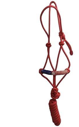 Majestic Ally Poly Braided Patriotic Nose Poly Rope Halter and 10' Matching Lead (Red)