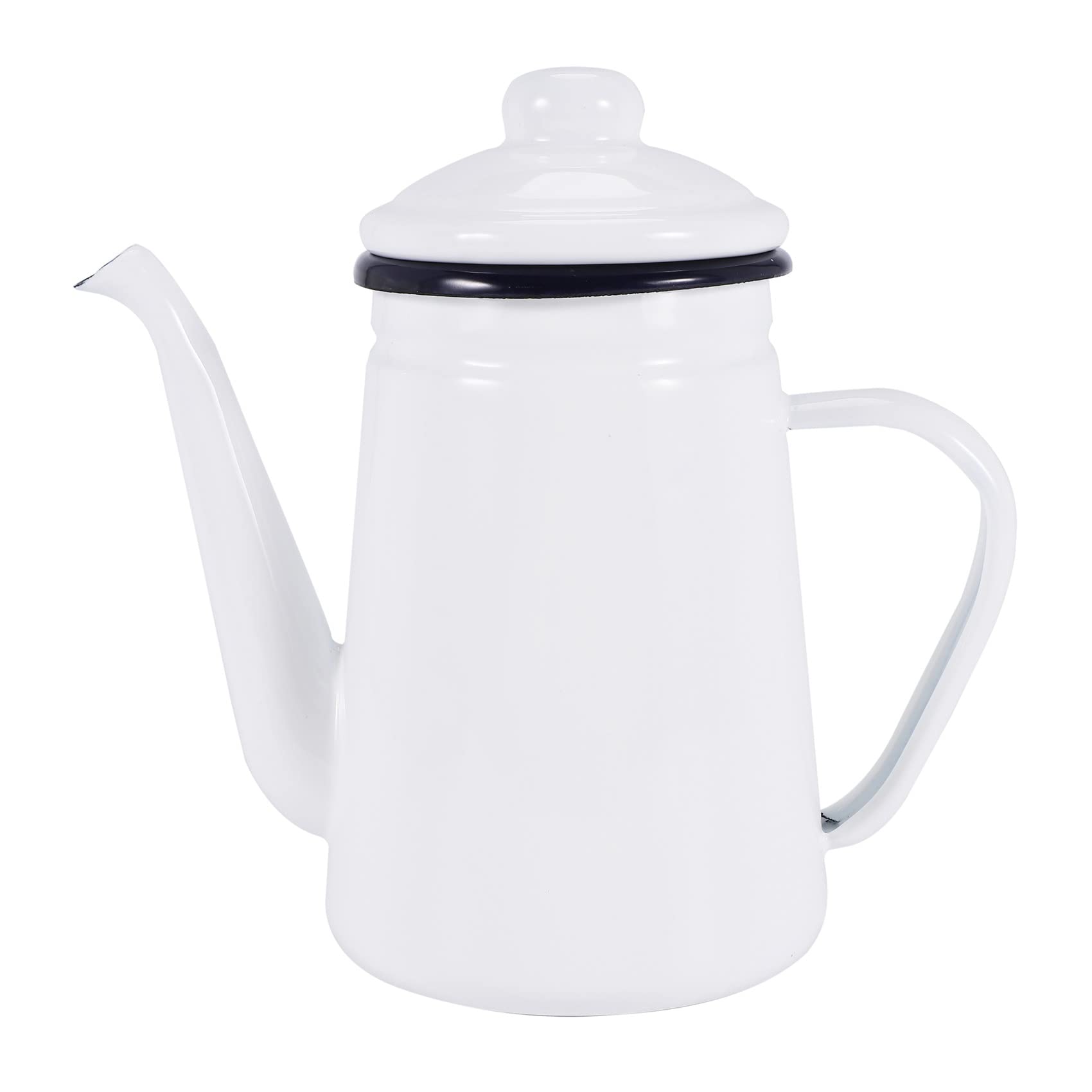 Haude White 1.1L High-Grade Enamel Coffee Pot Pour Over Milk Water Jug Pitcher Barista Teapot Kettle For Gas Stove And Induction Cooker