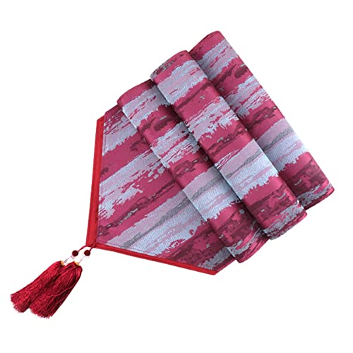 Chemin de Table Violet Rayures Boho Coton Polyester pour Décoration Table Moderne - 2
