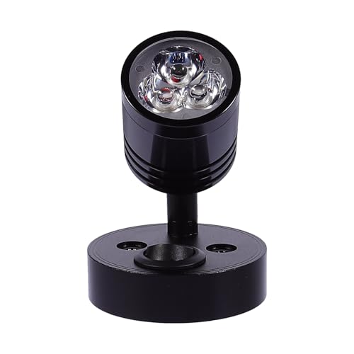 Lámpara LED de techo para RV jojofuny de aluminio negro y foco regulable de 180°