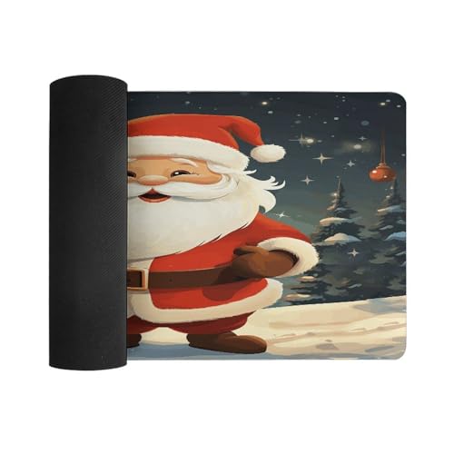 Alfombrilla de escritorio navideña Santa Claus con base de caucho miniatura 3