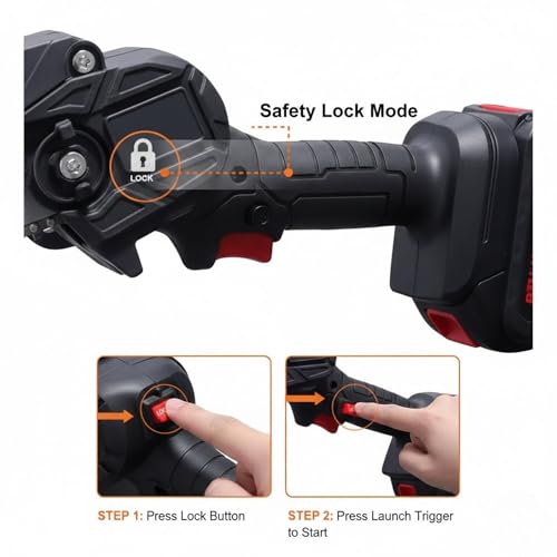 Image of Drumstone Mini Cordless Electric Chainsaw Kit with 2 Rechargeable Batteries - Portable 6-Inch Handheld Power Saw for Wood Cutting and Garden Pruning