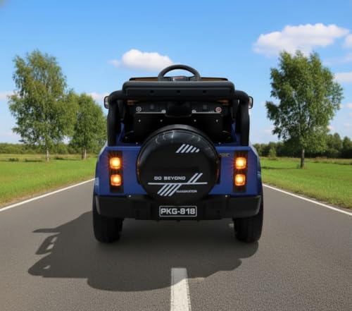 Image of Kids Defender Car 4X4 Heavy Duty 12V Electric Ride On Car for Baby with Remote Control (1-7Yrs) Kids Battery Operated Ride On (Blue)