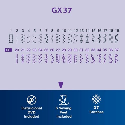 Image of Brother GX37 Sewing Machine, 37 Built-in Stitches, 6 Included Sewing Feet, and SA520 Water Soluble Stabilizer