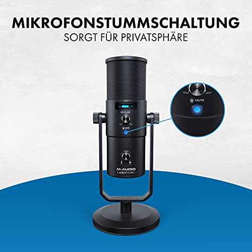 M-Audio Uber Mic - USB Kondensator Mikrofon für Gaming, Streaming, Podcast, Studioaufnahmen, mit 4 Richtcharakteristiken… – Bild 4