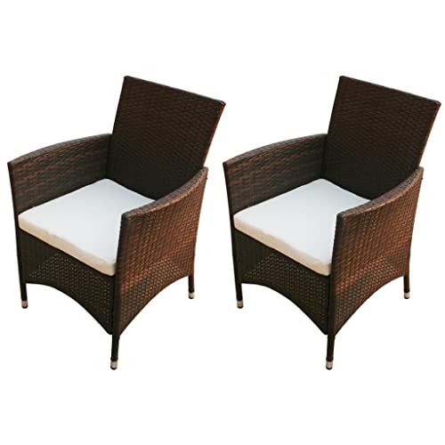 OPAHDN Upgrade Your Outdoor Seating with 2-Piece Rattan Patio Chair