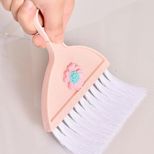 EXBERT Besen-Kehrschaufel, 19 x 14,5 cm, stehend, Kehrschaufel-Set, kleine Besen, Kehrschaufel, Schreibtisch-Reinigungsbürste, langer Griff, Besen-Kehrschaufel-Set für Küche, Wohnzimmer, Kehrschaufel, – Bild 7