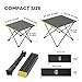 EHHLY Portable Folding Camping Table, Small Compact Aluminum Beach Picnic Table, Lightweight Collapsible Outdoor Camp Tables That Folds & Rolls Up, Beach Gear Essentials Camp Accessories, Black