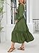 CUPSHE Women's Maternity Maxi Dresses Square Neck Smocked Baby Shower Long Sleeve Ruffled Fashion Casual Fall Pregnancy Dress Olive Green, S