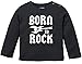 MoonWorks® Baby Langarmshirt Babyshirt Born to Rock Hardrock Heavy Metal Jungen Mädchen Shirt schwarz 92/98 (16-24-Monate)