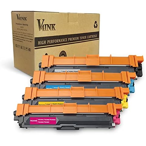 V4ink 4PK KCMY Compatible Toner Cartridges TN241 TN242 TN245 TN246 for Brother HL-3140CW 3142CW 3150CDW 3152CDW 3170CDW DCP-9015CDW 9017CDW 9020CDW MFC-9130CW 9140CDN 9142CDN 9330CDW 9340CDW 9342CDW Cover