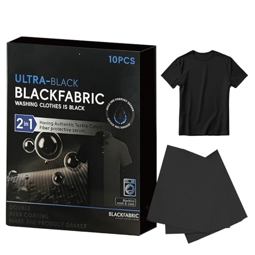 Genérico Tinte Negro Ropa, 10 Piezas Tinte Negro Tela, Tintes Negros Intensos Ropa Lavadoras, Hoja Restauradora Color Ropas Multiusos Herramientas Lavado, Para Ropas Y Tapicería