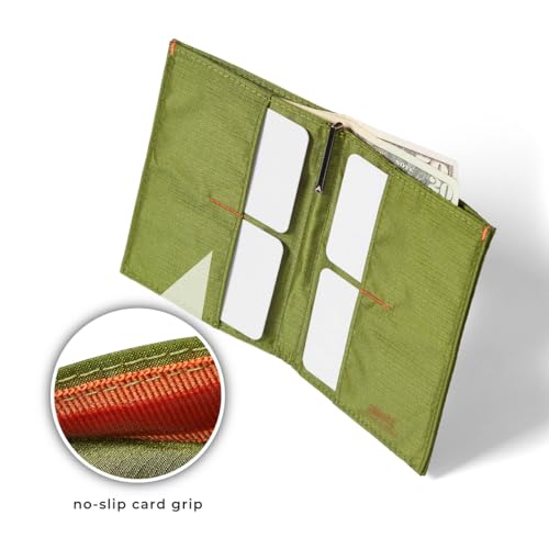 Image of Allett Original Wallet, Cala Green | Nylon, RFID Blocking, Thin Bifold, Minimalistic, Front Pocket | Holds 4-24+ Cards, Bills, Receipts | Wallets for Men & Women