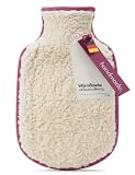 easy and green Wärmflasche Baumwolle 2,0 L mit Bezug, Made in Germany – Kuschel Wärmflasche Teddy mit Plüschbezug aus 100% Baumwolle – TÜV-geprüft für Bauch, Rücken, Bett (Pink, 2,0 Liter)