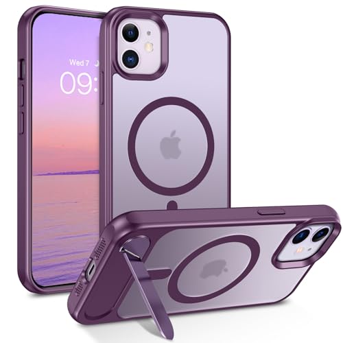 Coque antichoc iPhone 12 Pro translucide mate béquille pliable