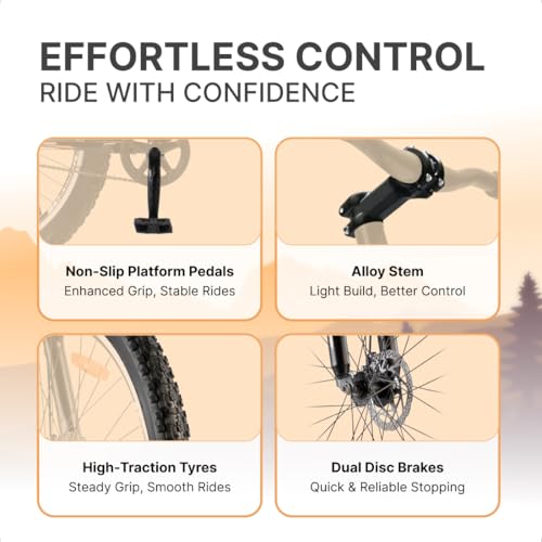 Image of Urban Terrain Bolt Cycle 27.5 inch Single Speed with Front Suspension & Dual Disc Brake Bicycle for Men /Boys Mountain Bike UT5001S27.5 | Ideal for 15+ Years, Unisex, Frame Size : 17.5 inch, Black