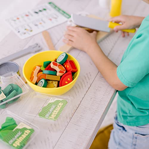 Melissa & Doug Slice and Toss Salad 52-Piece Toy Food Set & Montessori-Inspired Play Kitchen Accessories, Preschool Learning Toys for Girls & Boys 3+ - image 5