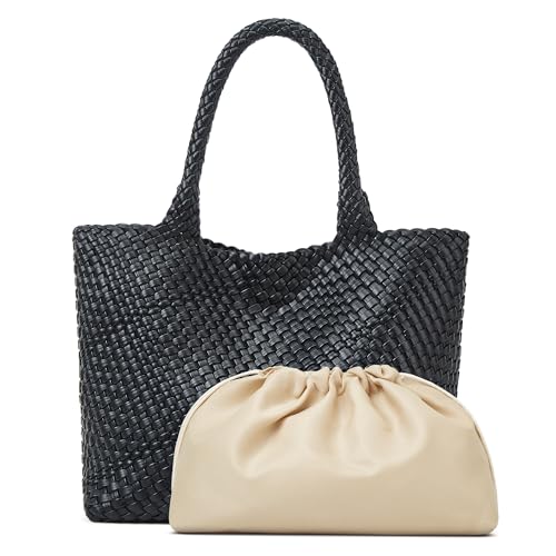 Bolso tote grande tejido para mujer miniatura 1