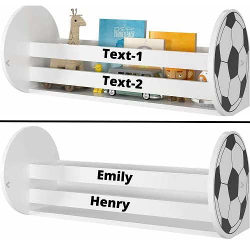m Mayda Personalisiertes Kinder Wand Bücherregal- Kinder Regale Wand Buchhalter hölzerne Lagerung Regale - Bücherregal Fußball 59.6 x 25 x 25 cm Cover