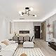 JIINOO Kronleuchter Moderne Pendelleuchte 4 Lichter Metall Industrielle Vintage Halterung Kronleuchter für Wohnzimmer Esszimmer Schlafzimmer Foyer, Schwarz + Gold