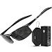 ATTCL Men's Fashion Driving Polarized Sports Sunglasses for Men Al-Mg Metal Frame Ultra Light (Black1,8177)