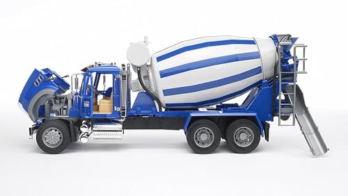 bruder Plastic Cement Mixer Truck, Pack of 1, Blue/White