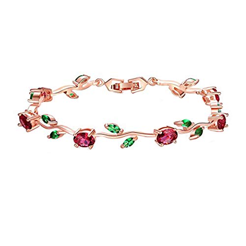 Yellow Chimes Exclusive Latest Rose Chain Swiss Zircons Designer Bracelet for Women and Girls