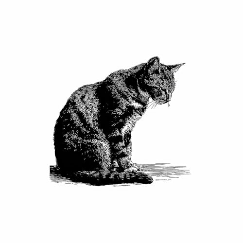 Le chat agile toile vintage noir et blanc 80x120cm DunPei pour décorer un bureau moderne