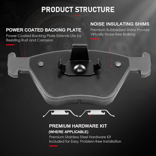 Image of CCIYU D946 Front Ceramic Disc Brake Pads Kit - BMW 330Ci, 330i, 330xi, M3, X3, Z4 4PCS