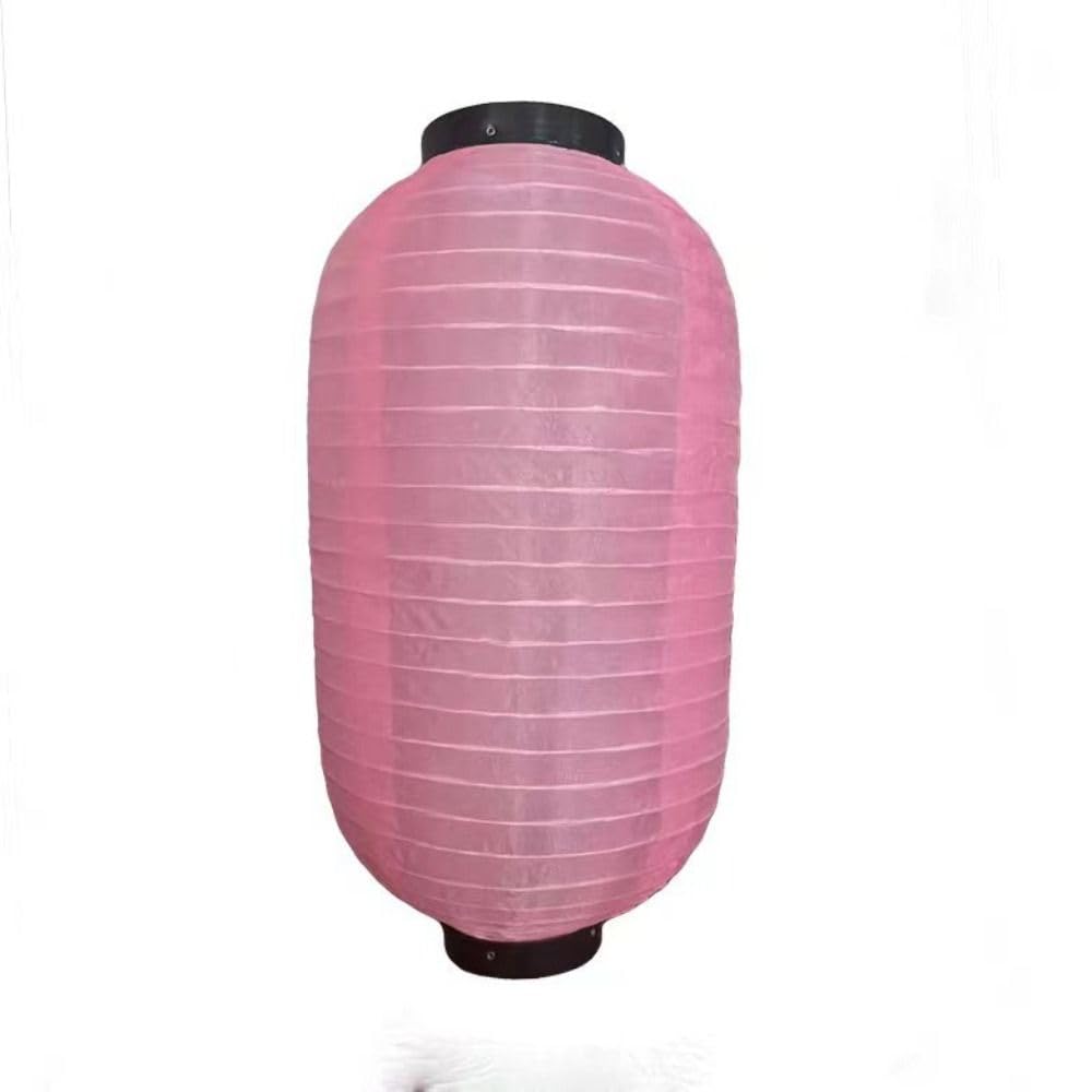 Waterproof Silk Foldable Festival Decor,Japanese Style Hanging Lantern for Christmas, Garden, Party, Indoor/Outdoor(L,pink)