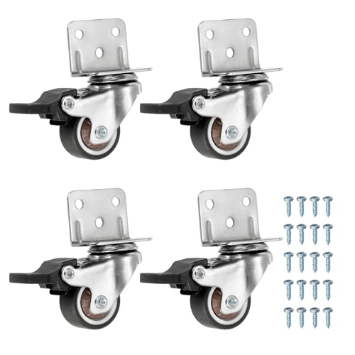 PATIKIL 1�C���` �L���X�^�[ �z�C�[�� 4�Z�b�g ���� �u���[�L�t�� L�^�T�|�[�g �ω׏d 22lb (1������) �Ƌ� �������`�F�A �J�[�g �˒I�p ���F