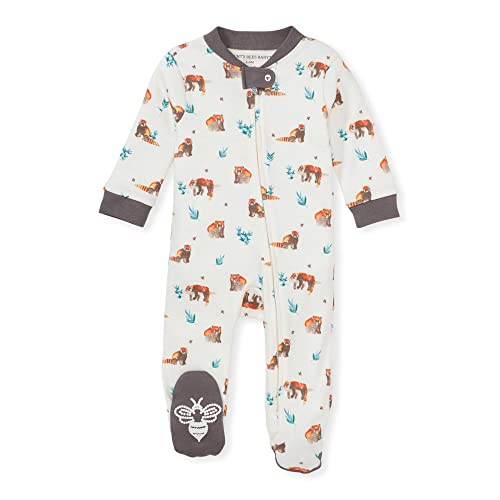 Image of Burt's Bees Baby unisex-baby Sleep & Play, Organic One-piece Romper-jumpsuit Pj, Zip Front Footed Pajama