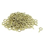 S SYDIEN 3/4 Inch Eye Hooks, Brass M6 Heavy Duty Screw Eye Hooks for Crafts DIY Jewelry Making (100pcs)