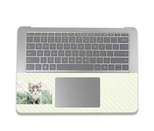 Image of MightySkins Carbon Fiber Skin Compatible with Microsoft Surface Laptop Studio 2 (2023) Full Wrap Kit - Blue Eyed Kitten | Protective, Durable Textured Carbon Fiber Finish | Made in The USA