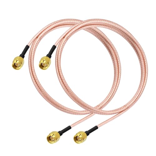 Superbat SMA Kabel 1m 2 Stück - WLAN Antenne Verlängerungskabel,50 Ohm Doppelabschirmung Antennenkabel,SMA Stecker auf Stecker für 4G LTE Wifi Router Gateway Handy SDR USB...