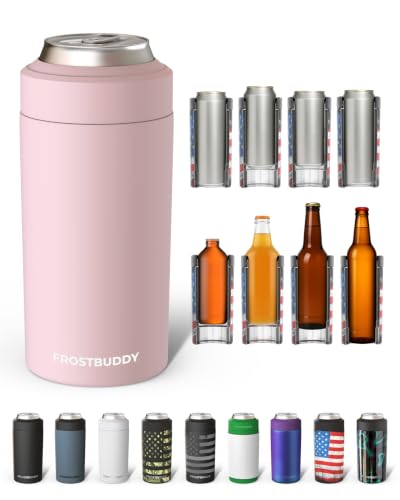Image of Frost Buddy Universal Can Cooler, Stainless Steel Can Insulator, Mia Pink