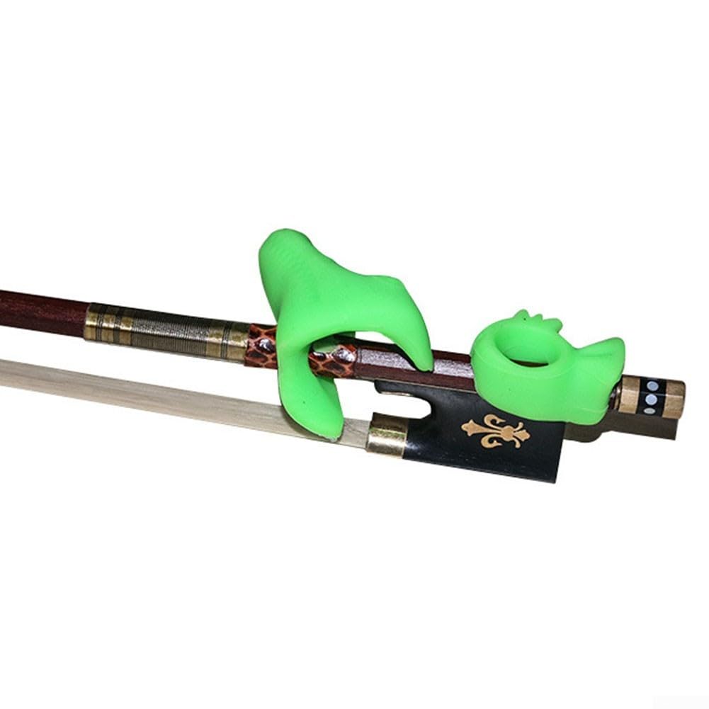 Dispositivo corrector de agarre para arco de violín de silicona para corrección de postura principiante (negro)